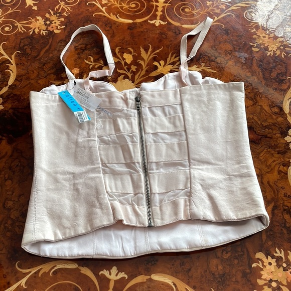 ALICE & OLVIA Stacey Bendet from BLOOMINGDAKES pink leather bustier crop top sz6 - Picture 2 of 7